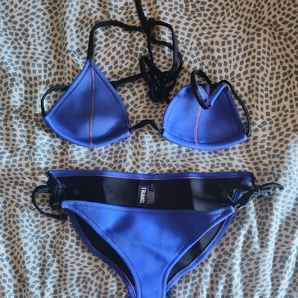 Blue Triangle Bikini Set